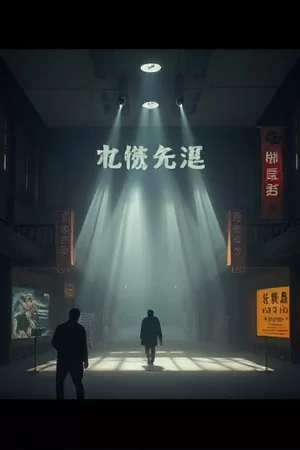 心理惊悚片《第七个夜晚》竖版封面，走廊尽头唯一亮着的一扇门